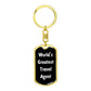 World's Greatest Travel Agent v3 - Luxury Dog Tag Keychain
