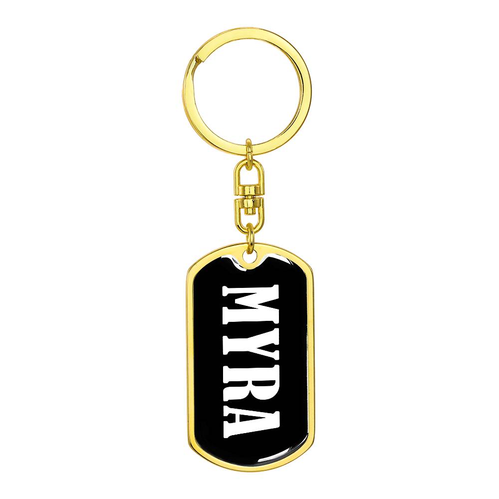 Myra v01w - Luxury Dog Tag Keychain