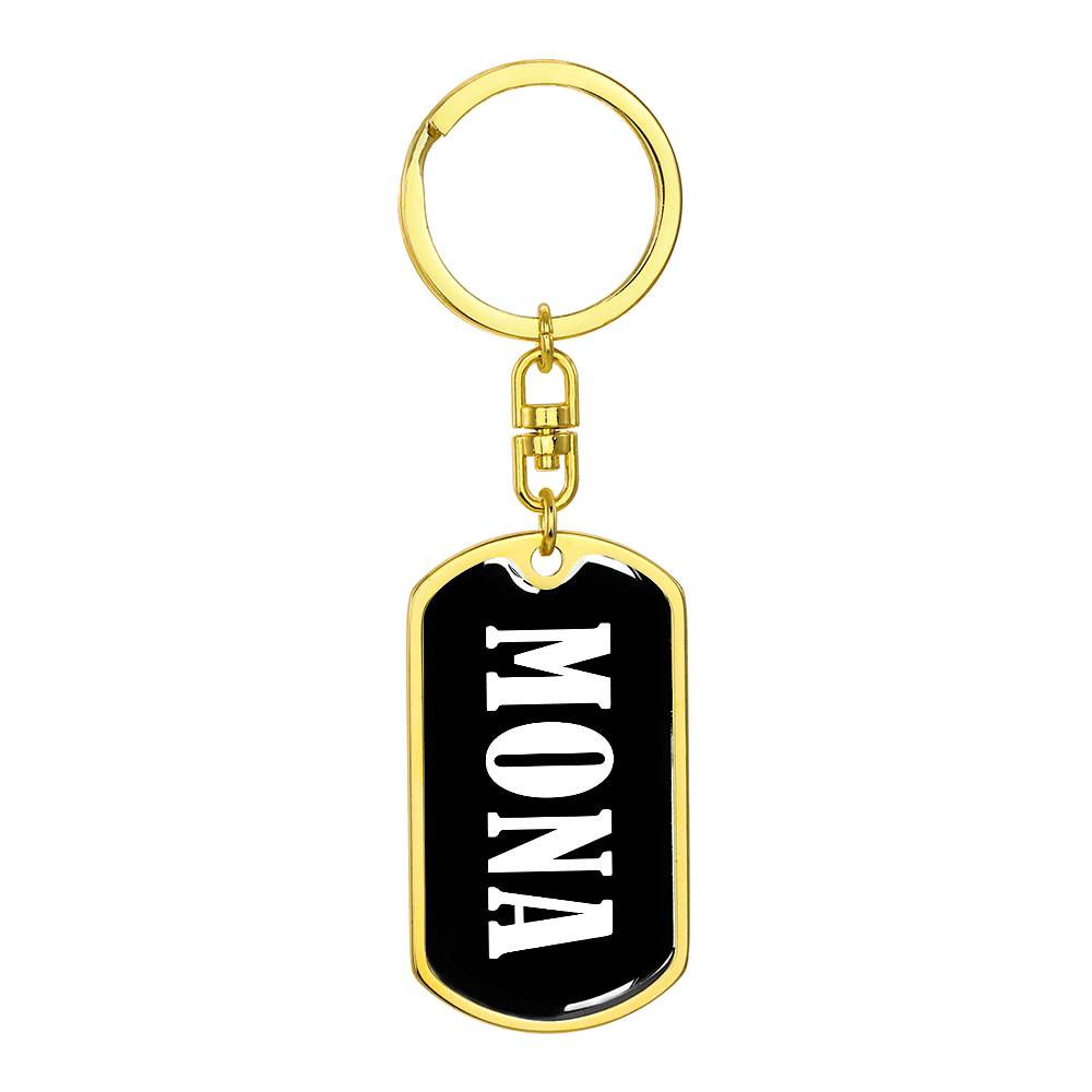 Mona v01w - Luxury Dog Tag Keychain