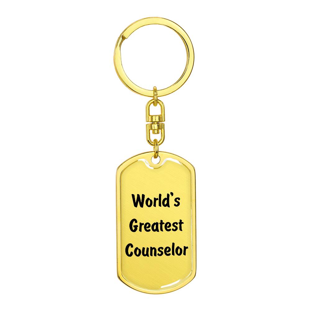 World's Greatest Counselor - Luxury Dog Tag Keychain