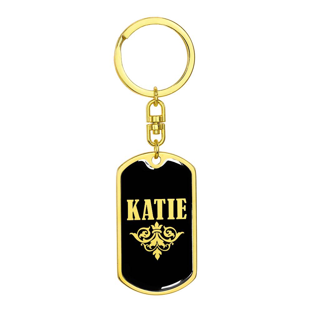 Katie v02a - Luxury Dog Tag Keychain
