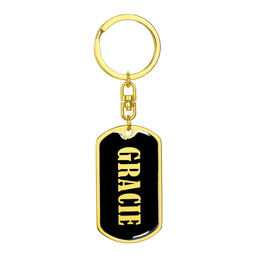 Gracie v02 - Luxury Dog Tag Keychain