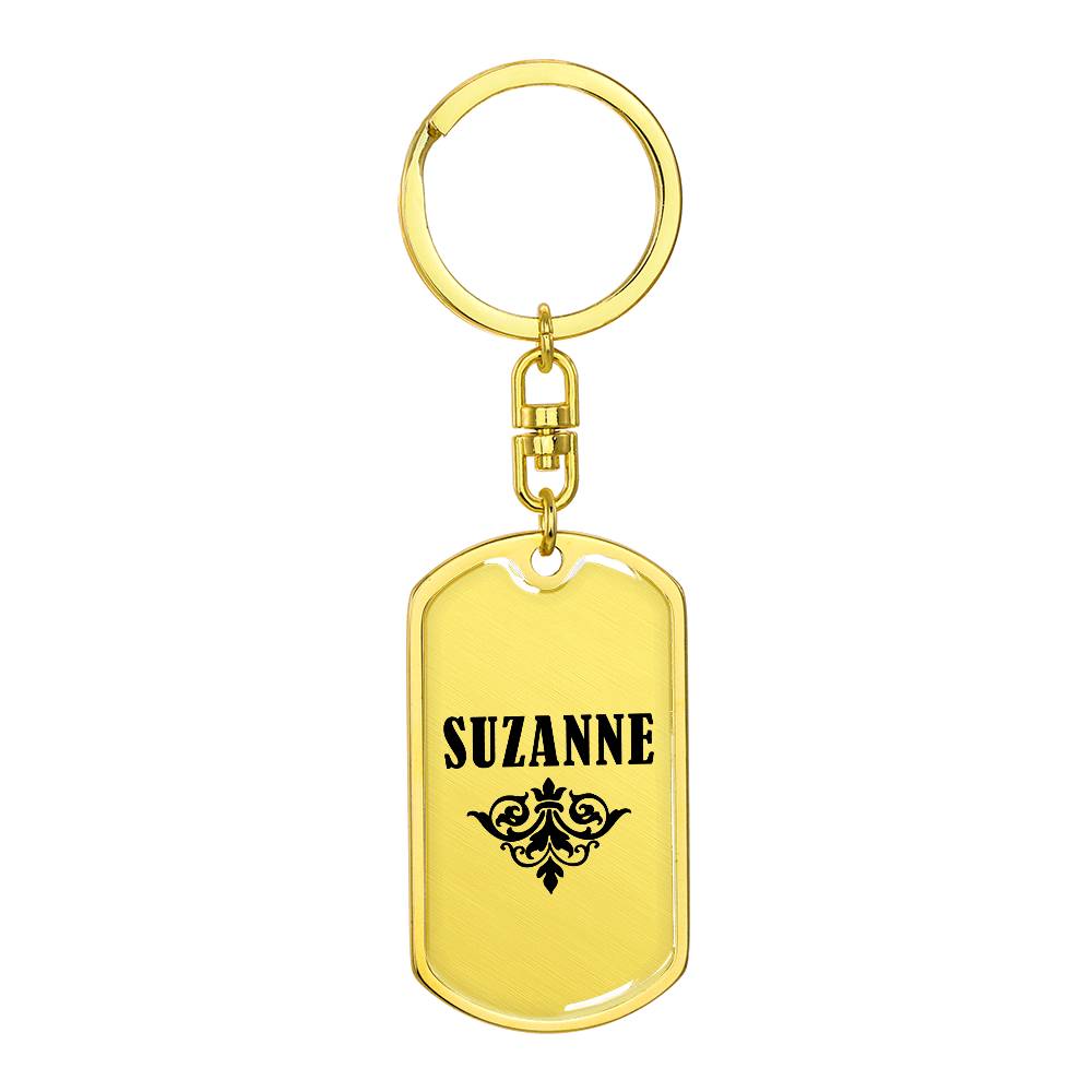 Suzanne v01a - Luxury Dog Tag Keychain