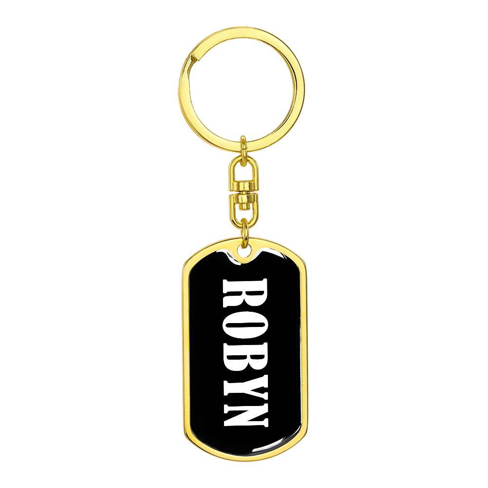 Robyn v01w - Luxury Dog Tag Keychain