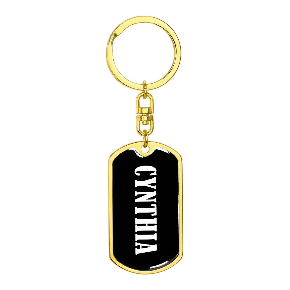 Cynthia v01w - Luxury Dog Tag Keychain