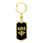 Gina v02a - Luxury Dog Tag Keychain