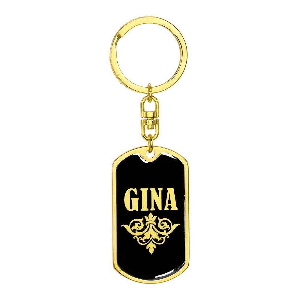 Gina v02a - Luxury Dog Tag Keychain