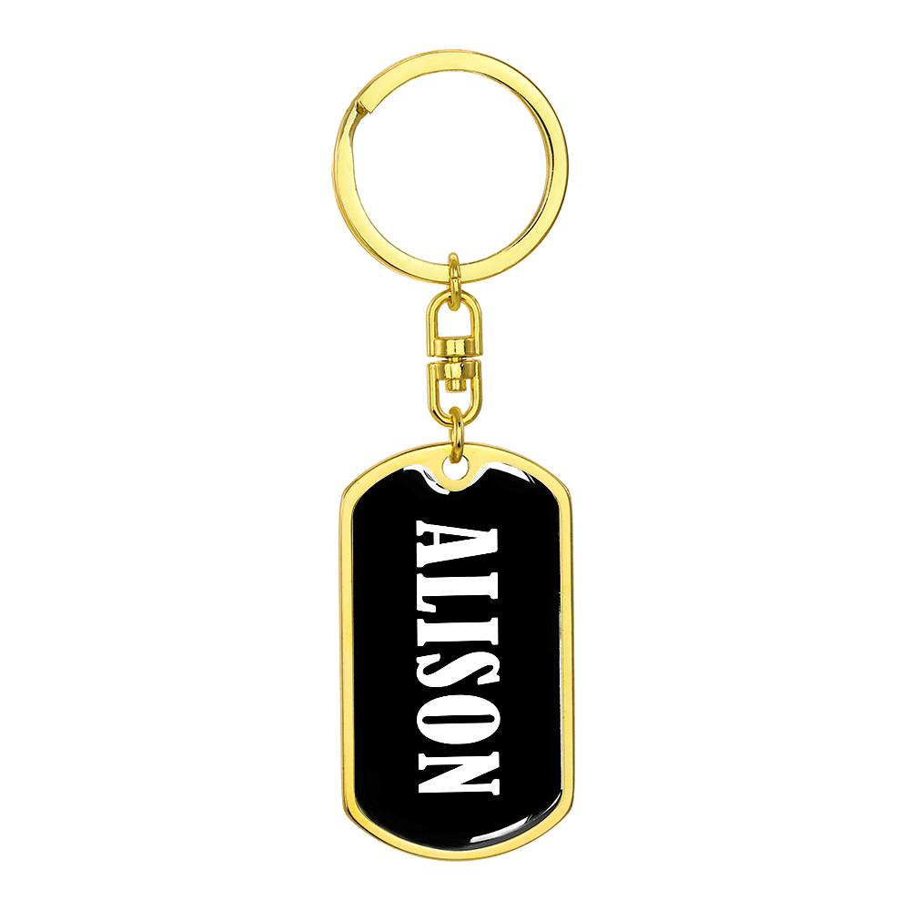 Alison v01w - Luxury Dog Tag Keychain