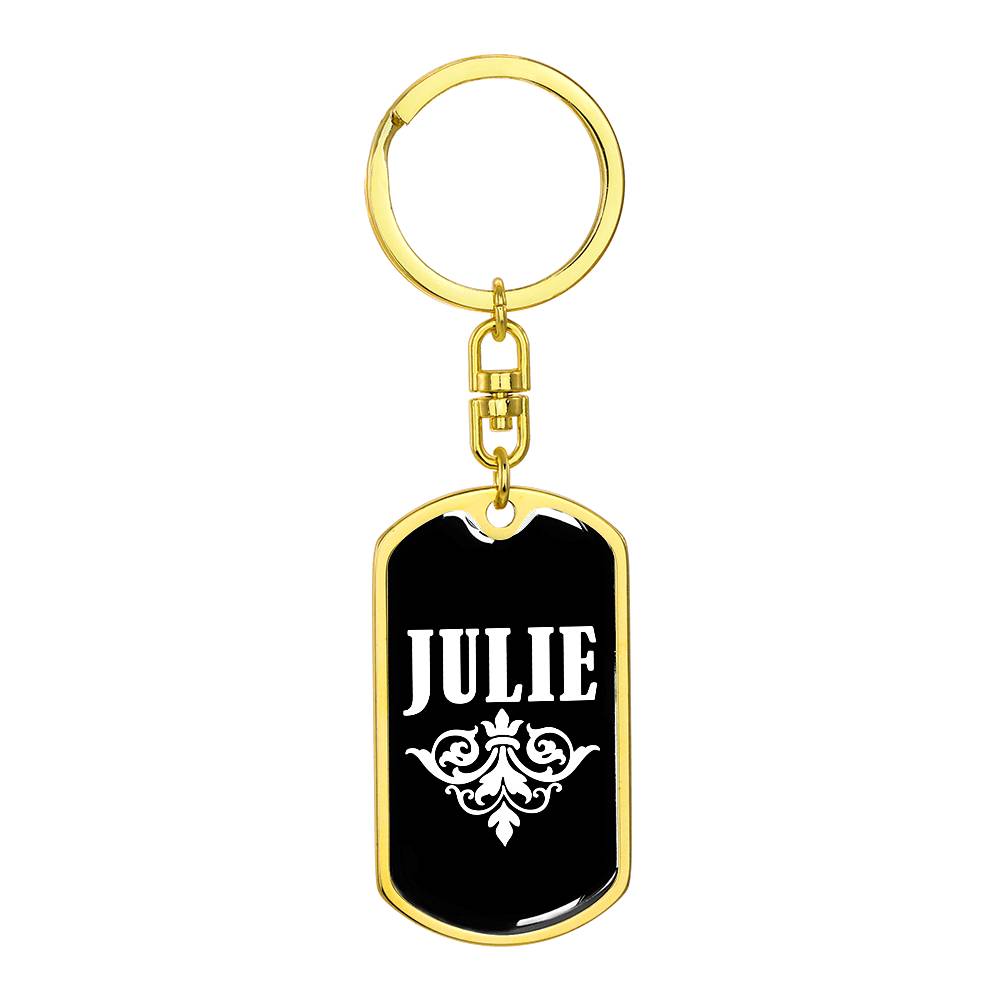 Julie v03a - Luxury Dog Tag Keychain