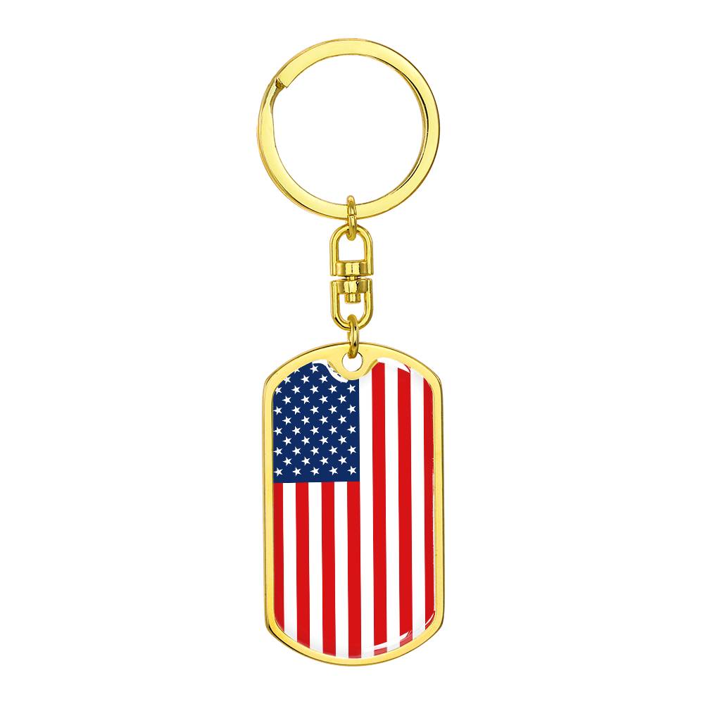 American Flag - Luxury Dog Tag Keychain