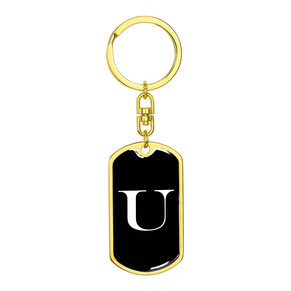 Initial U v3a - Luxury Dog Tag Keychain