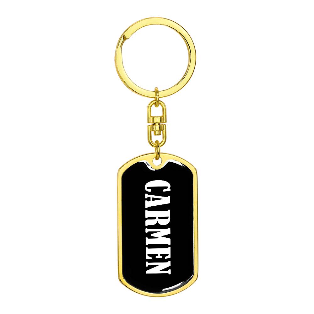 Carmen v01w - Luxury Dog Tag Keychain