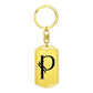 Initial P v001-11 - Luxury Dog Tag Keychain