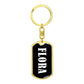 Flora v01w - Luxury Dog Tag Keychain