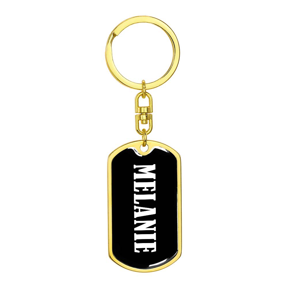 Melanie v01w - Luxury Dog Tag Keychain