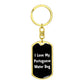 Love My Portuguese Water Dog v6 - Luxury Dog Tag Keychain