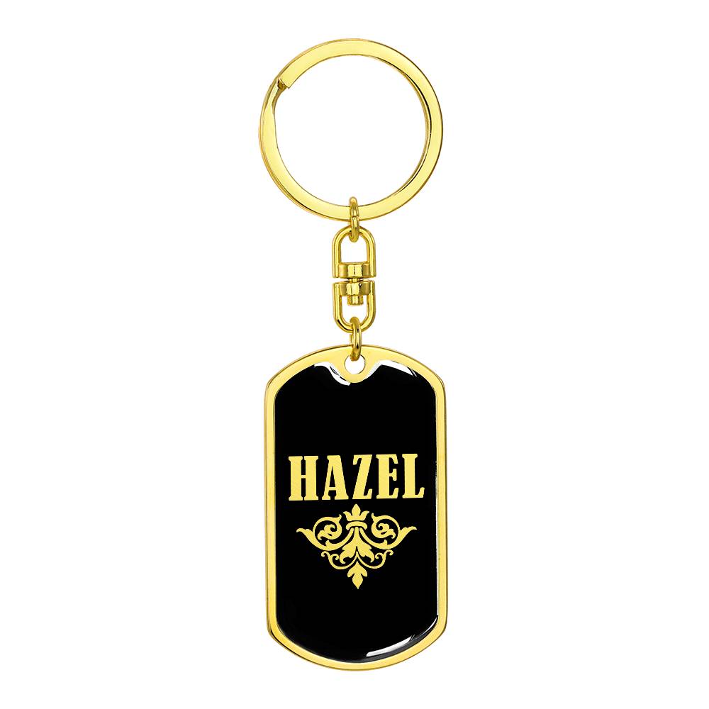 Hazel v02a - Luxury Dog Tag Keychain