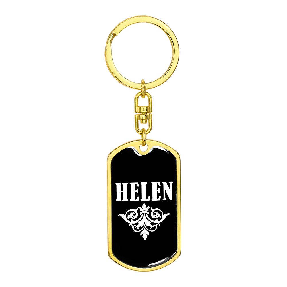 Helen v03a - Luxury Dog Tag Keychain