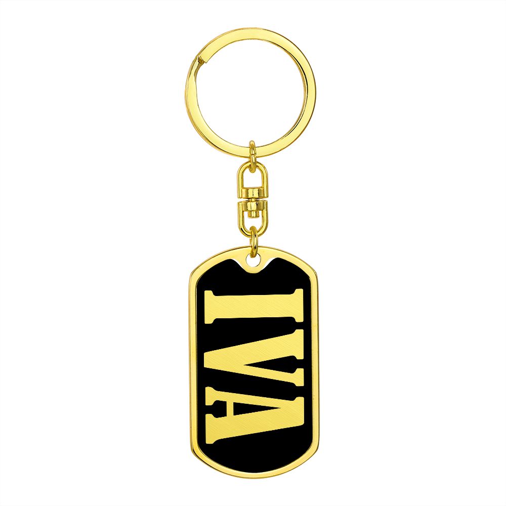 Iva v02 - Luxury Dog Tag Keychain