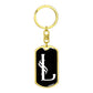 Initial L v001-13 - Luxury Dog Tag Keychain
