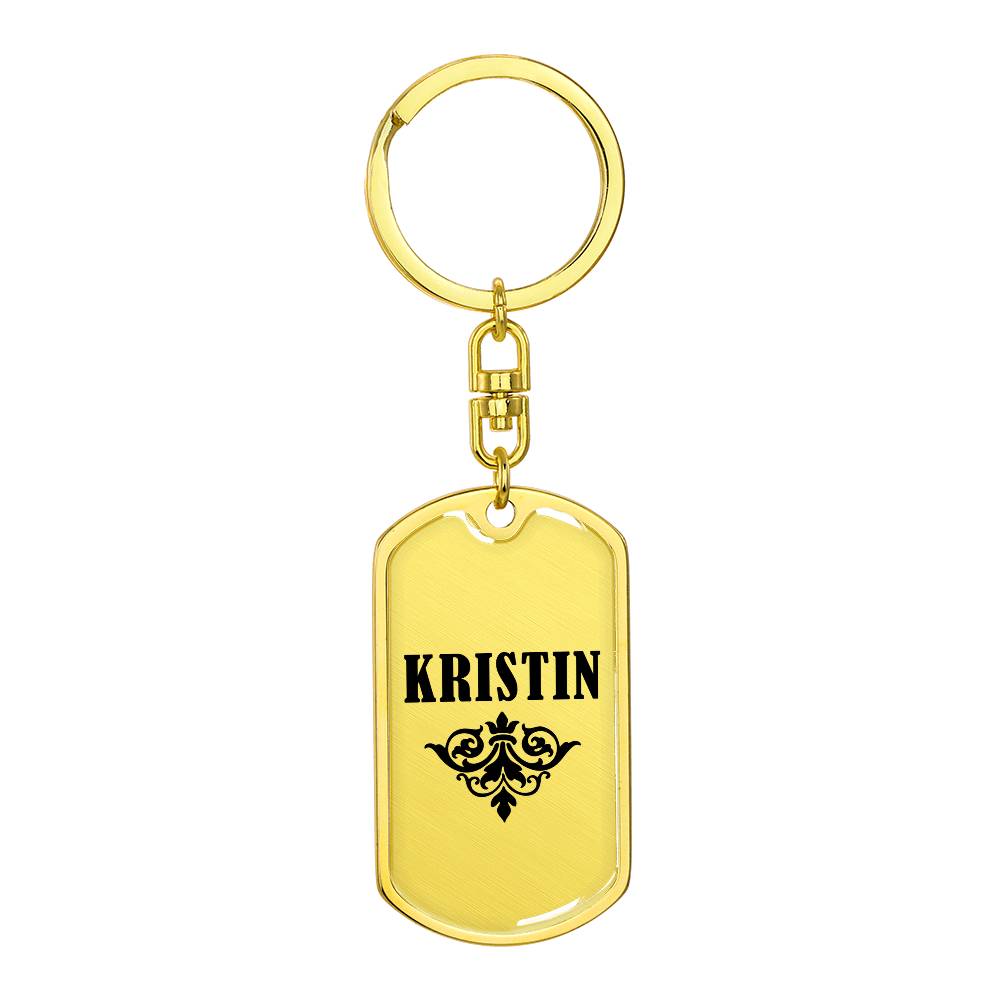 Kristin v01a - Luxury Dog Tag Keychain