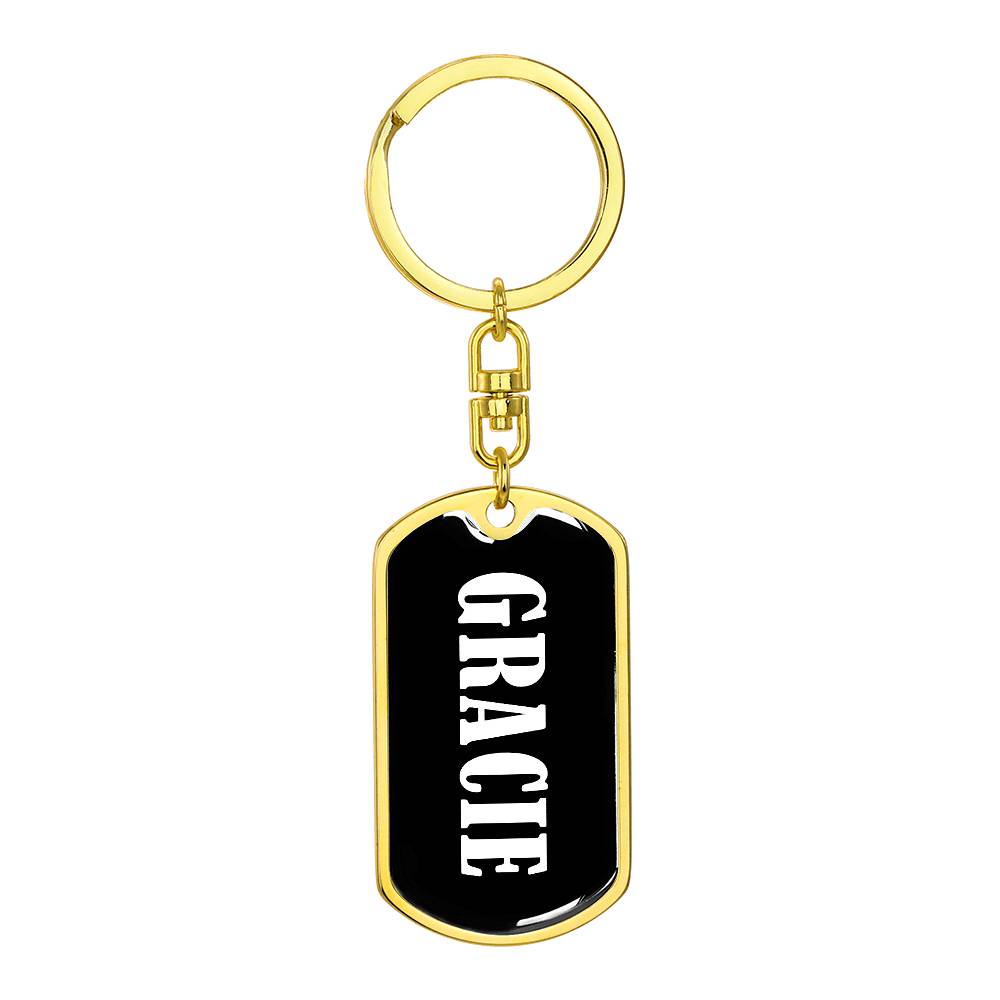 Gracie v03 - Luxury Dog Tag Keychain