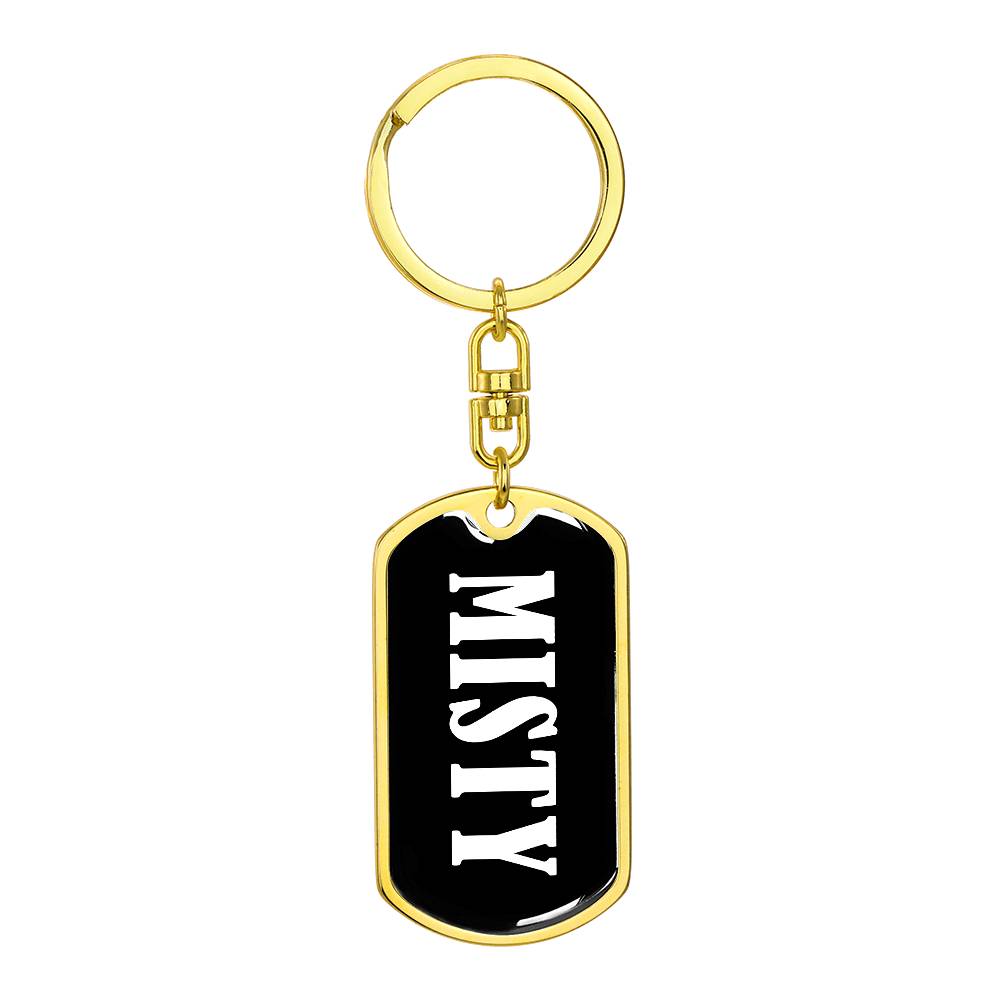 Misty v01w - Luxury Dog Tag Keychain