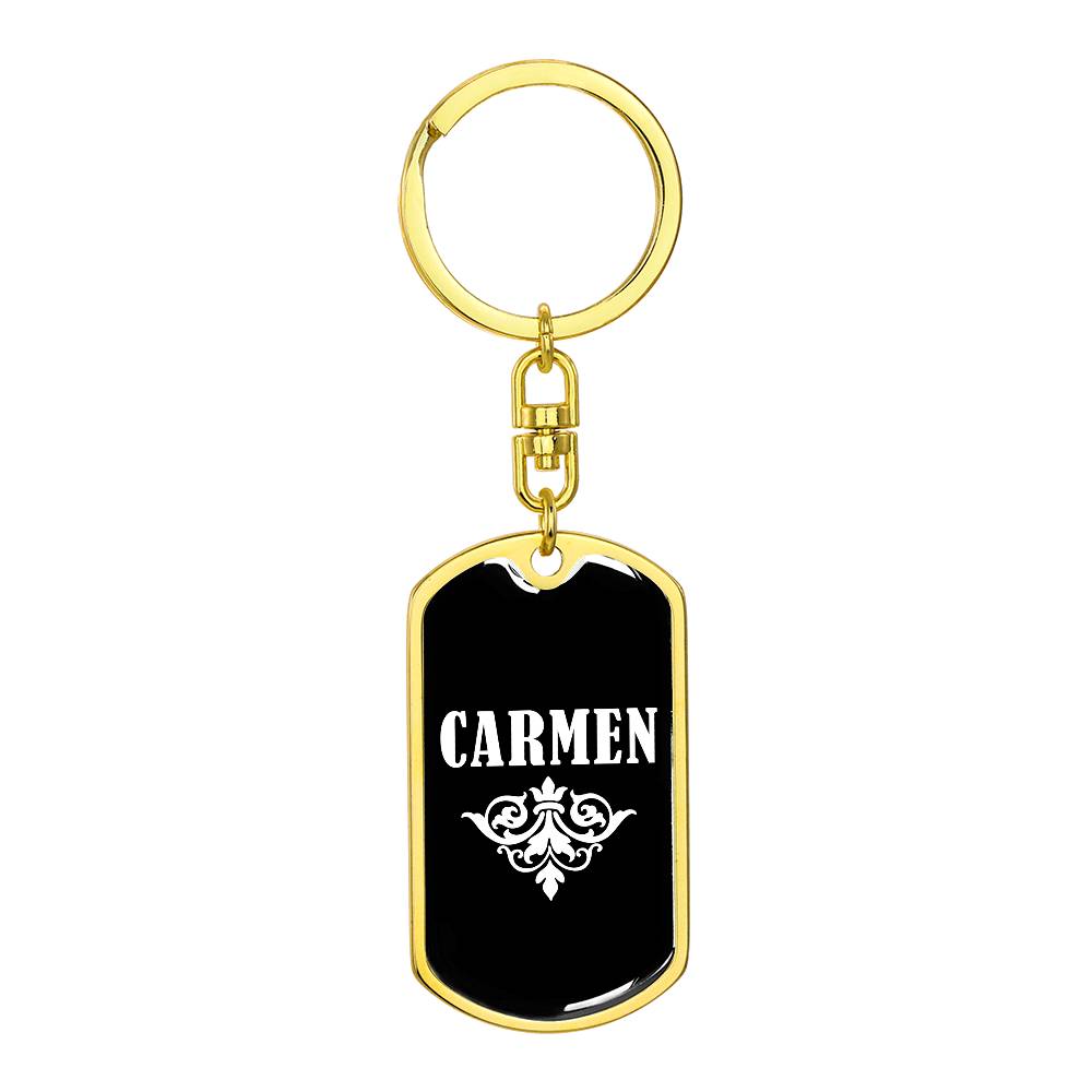 Carmen v03a - Luxury Dog Tag Keychain