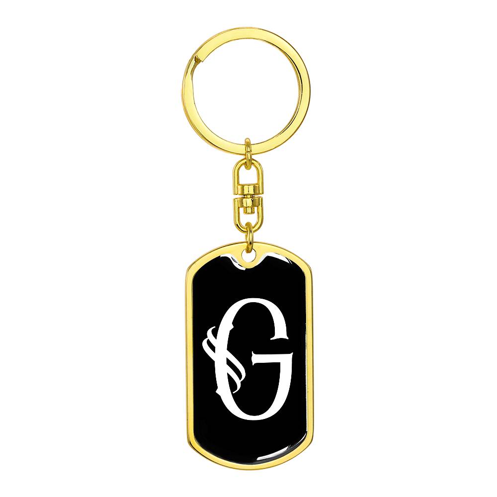 Initial G v001-13 - Luxury Dog Tag Keychain