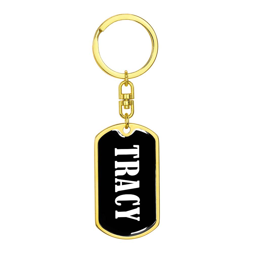 Tracy v01w - Luxury Dog Tag Keychain