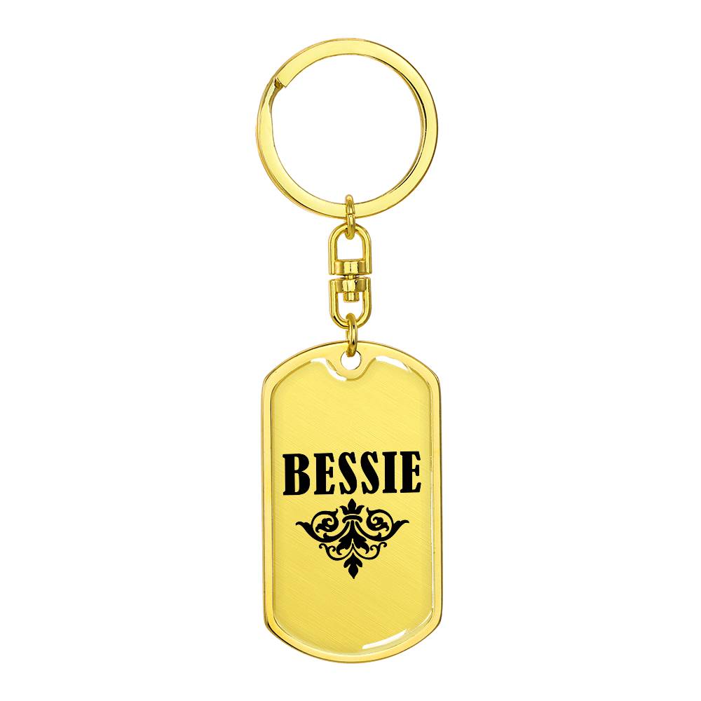 Bessie v01a - Luxury Dog Tag Keychain