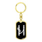 Initial H v001-13 - Luxury Dog Tag Keychain