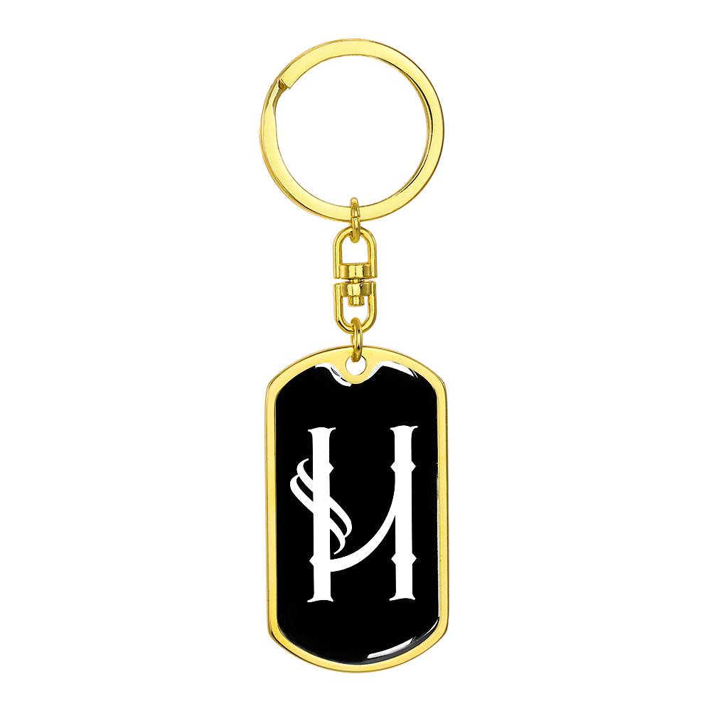 Initial H v001-13 - Luxury Dog Tag Keychain