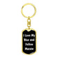 Love My Blue and Yellow Macaw v3 - Luxury Dog Tag Keychain