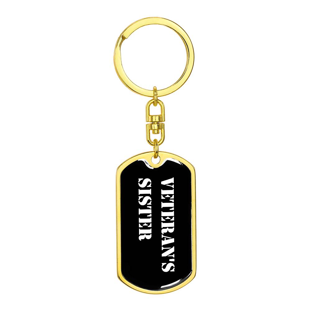 Veteran's Sister v3 - Luxury Dog Tag Keychain