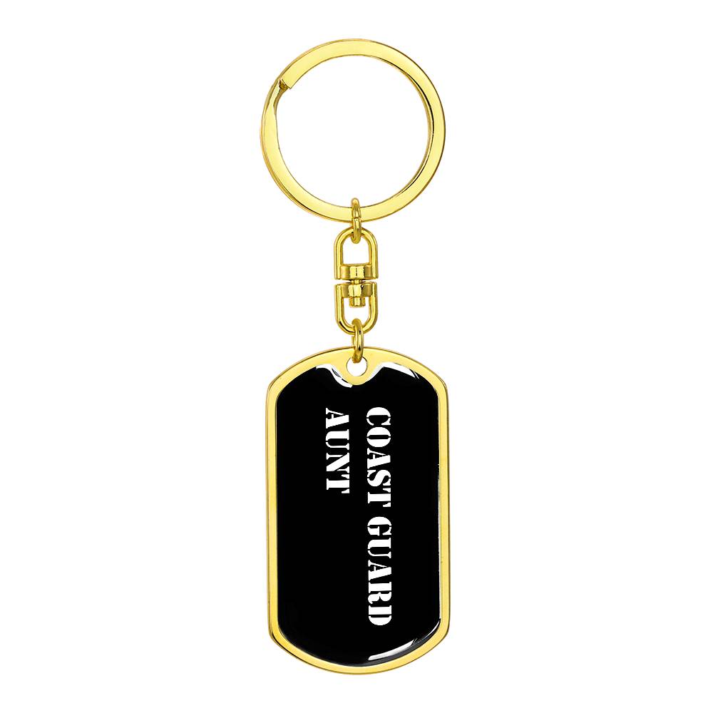 Coast Guard Aunt v3 - Luxury Dog Tag Keychain