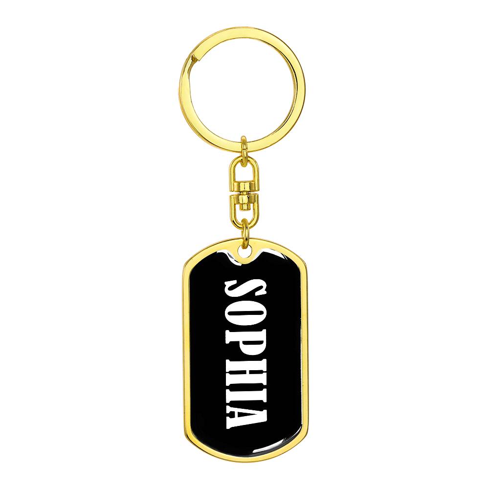 Sophia v03 - Luxury Dog Tag Keychain