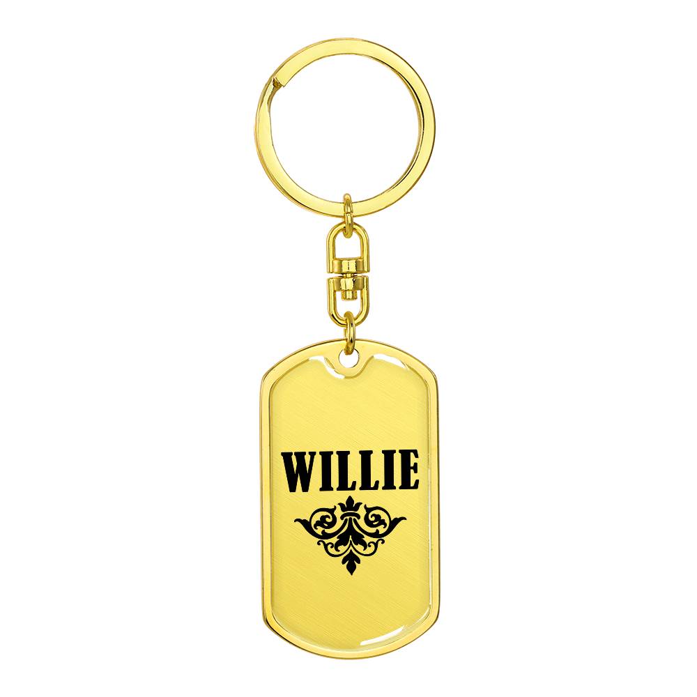 Willie v01a - Luxury Dog Tag Keychain