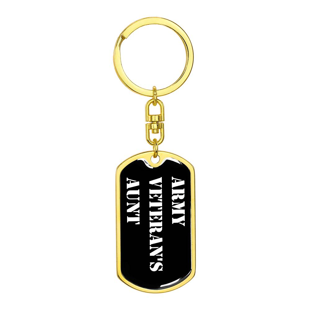 Army Veteran's Aunt v3 - Luxury Dog Tag Keychain