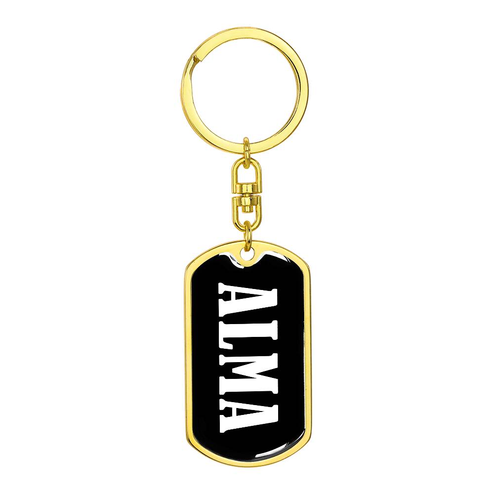 Alma v01w - Luxury Dog Tag Keychain