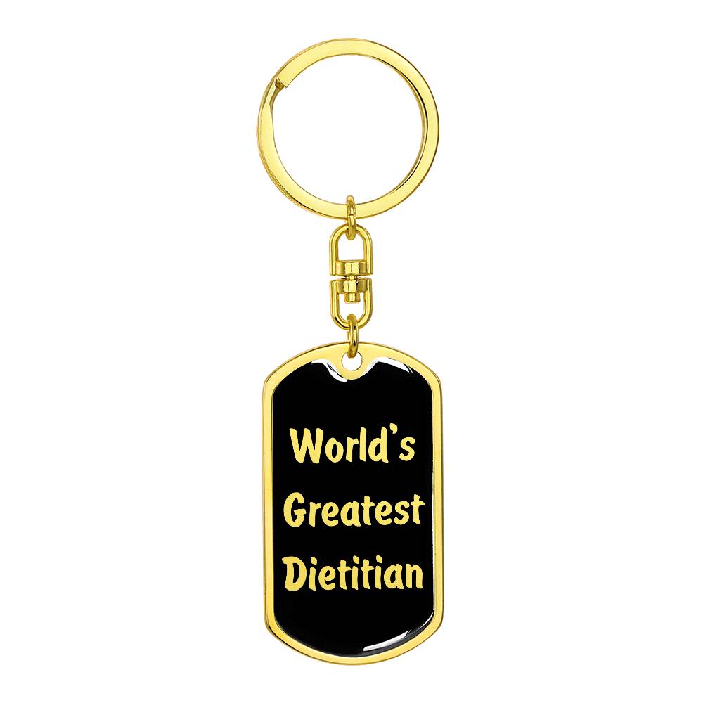 World's Greatest Dietitian v2 - Luxury Dog Tag Keychain
