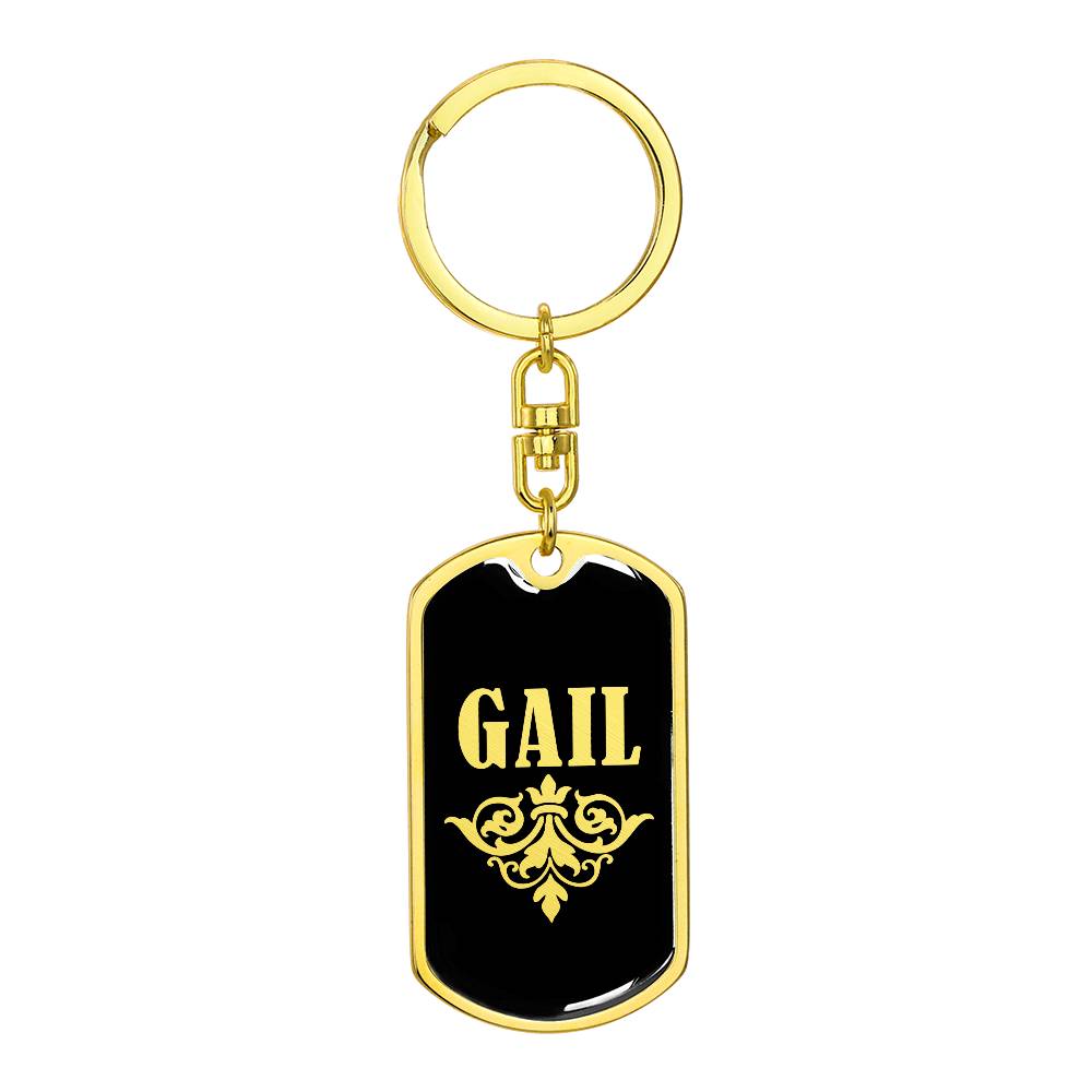 Gail v02a - Luxury Dog Tag Keychain