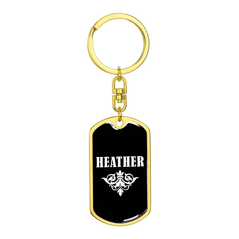 Heather v03a - Luxury Dog Tag Keychain