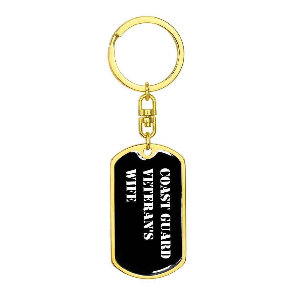 Coast Guard Veteran's Wife v3 - Luxury Dog Tag Keychain
