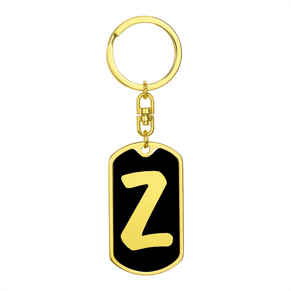 Initial Z v2b - Luxury Dog Tag Keychain