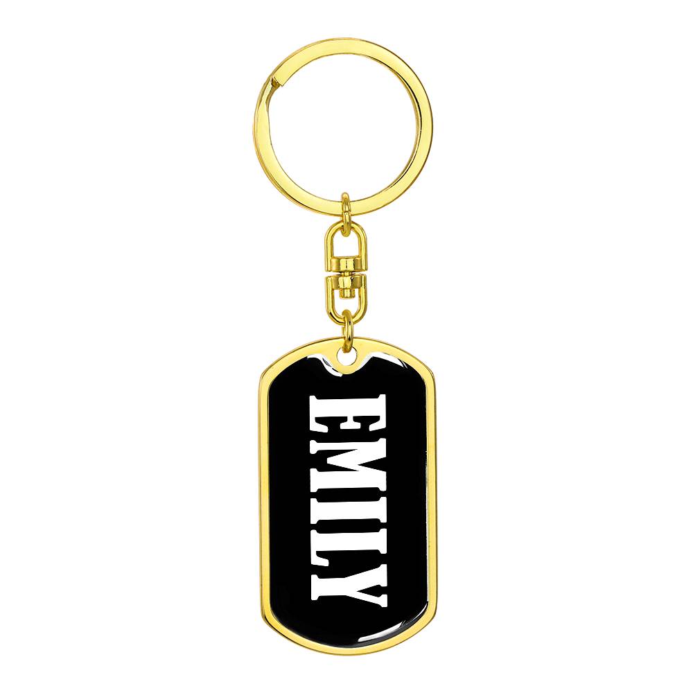 Emily v01w - Luxury Dog Tag Keychain