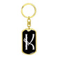 Initial K v001-13 - Luxury Dog Tag Keychain