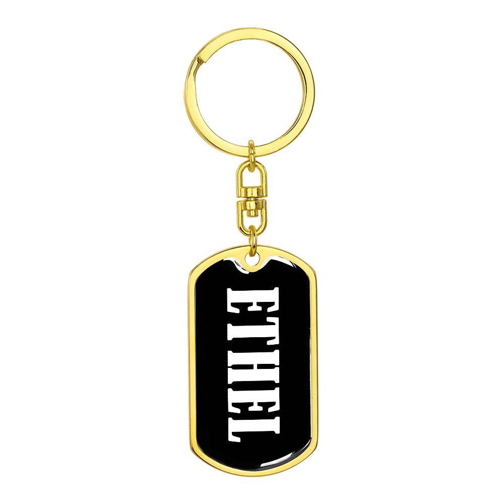 Ethel v01w - Luxury Dog Tag Keychain