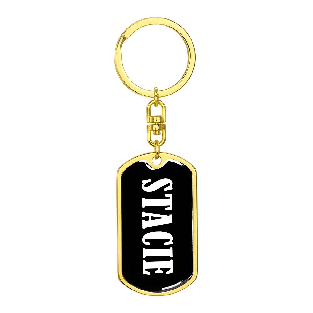 Stacie v03 - Luxury Dog Tag Keychain