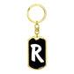 Initial R v3b - Luxury Dog Tag Keychain